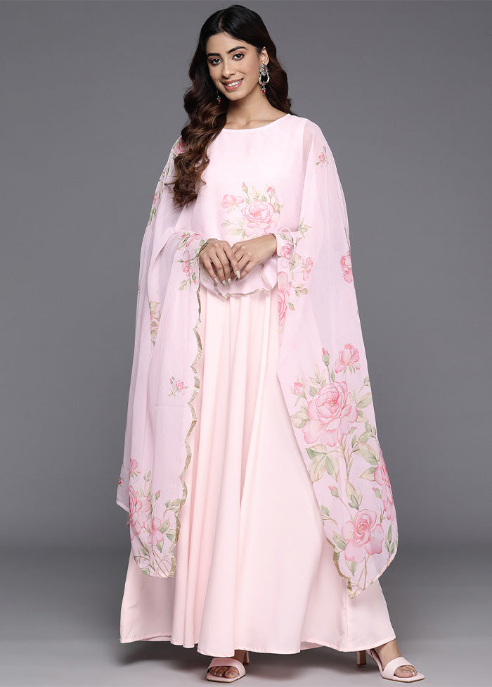 Pink Readymade Silk Indian Dress