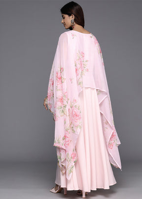 Pink Readymade Silk Indian Dress