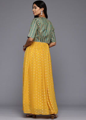 Mustard Readymade Georgette Indian Dress