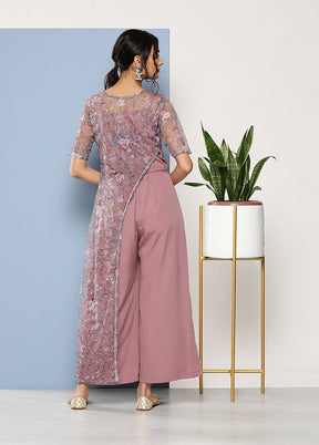 Mauve Readymade Polyester Jumpsuit - Indian Silk House Agencies