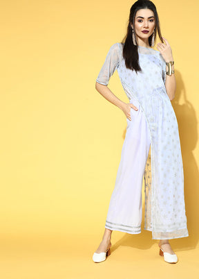 Blue Readymade Polyester Jumpsuit - Indian Silk House Agencies