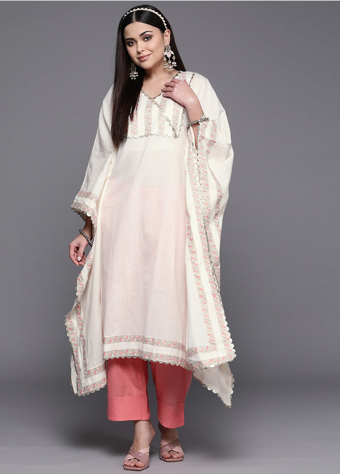 Off White Readymade Cotton Kurti