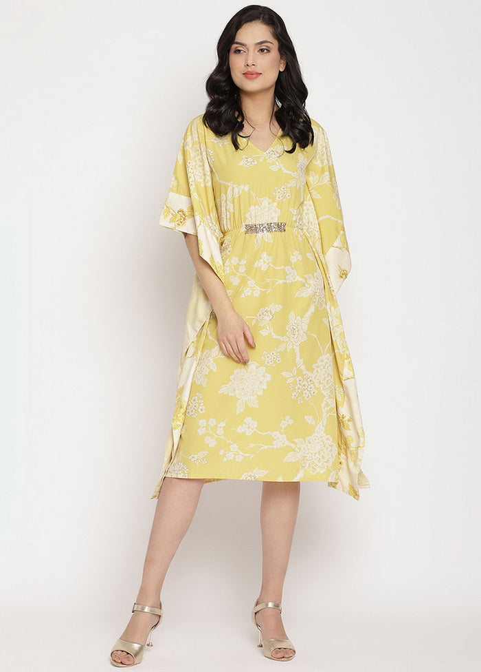 Lime Green Readymade Polyester Kurti