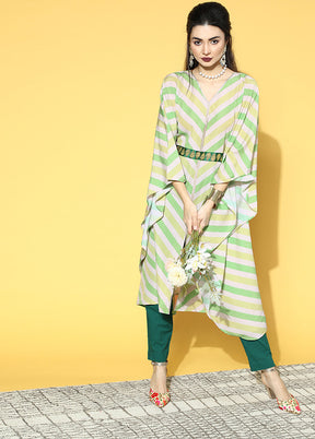 Green Readymade Polyester Kurti