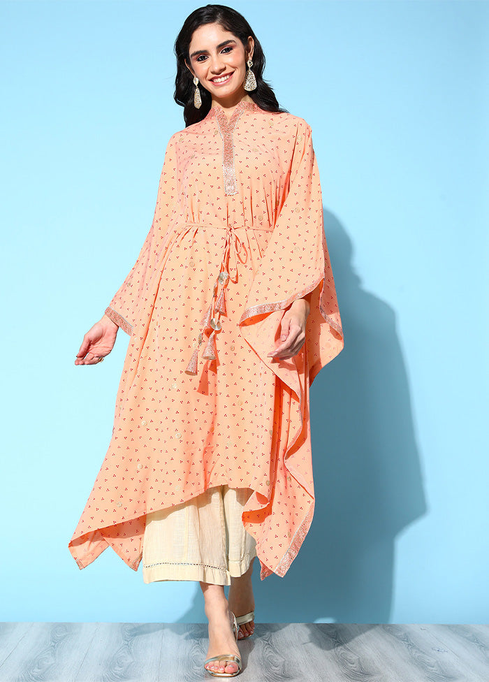 Peach Readymade Silk Kurti