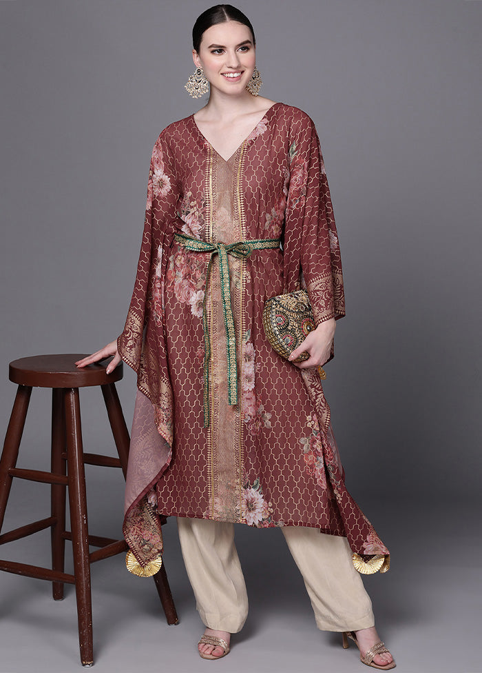 Maroon Readymade Georgette Kurti