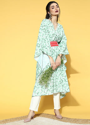 Green Readymade Polyester Kurti