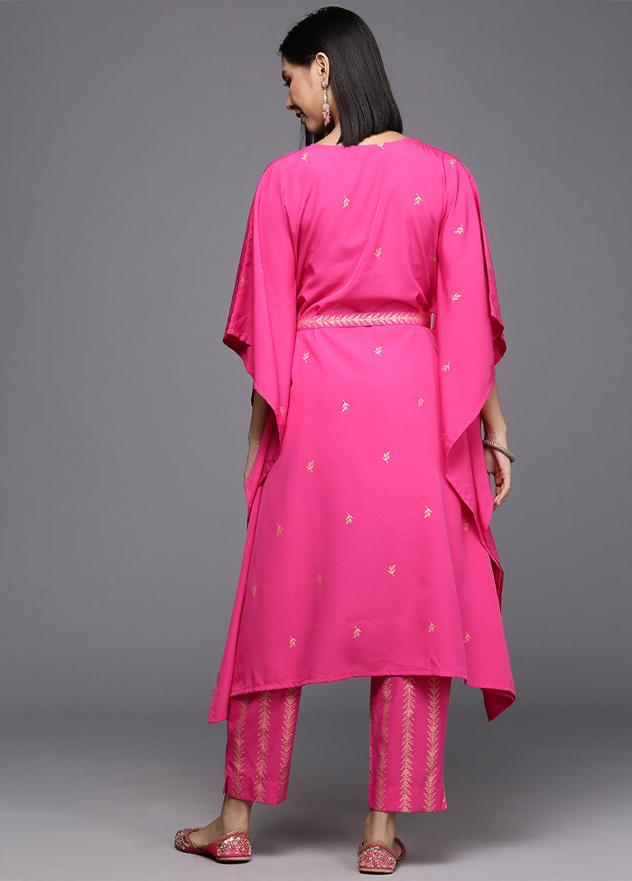 2 Pc Pink Readymade Silk Kurti Set