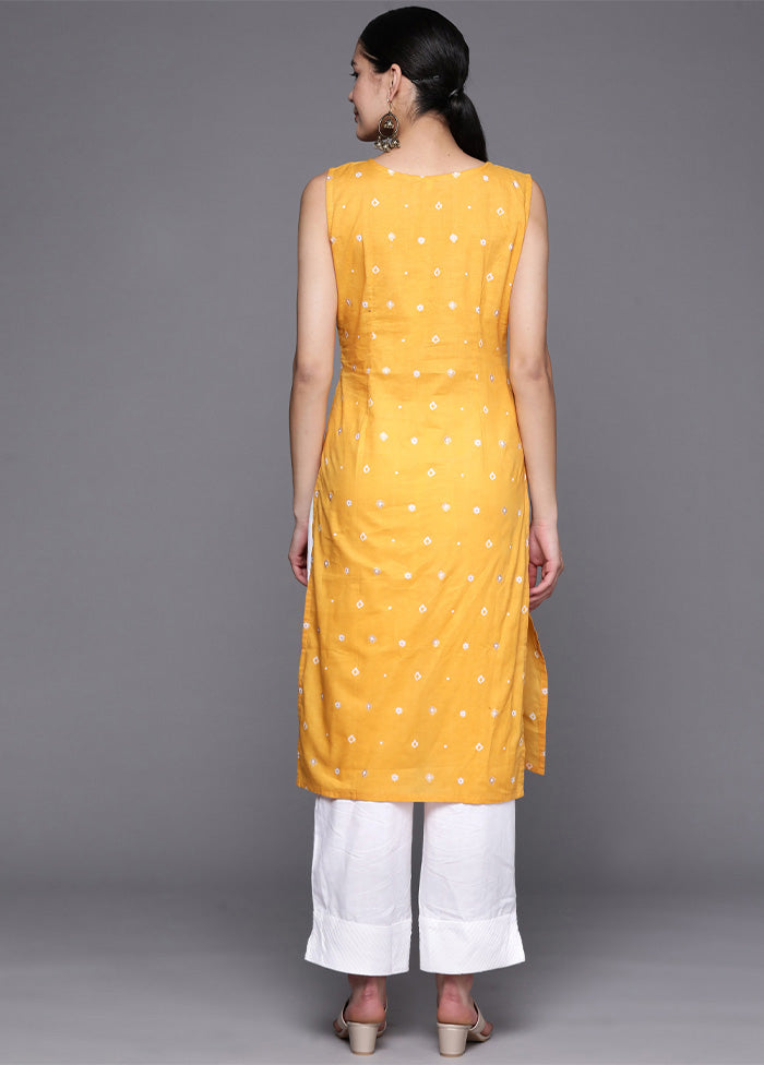 Yellow Readymade Cotton Kurti