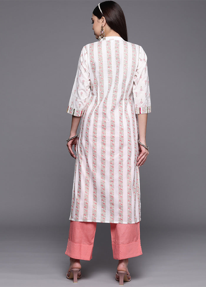 Off White Pure Readymade Cotton Kurti