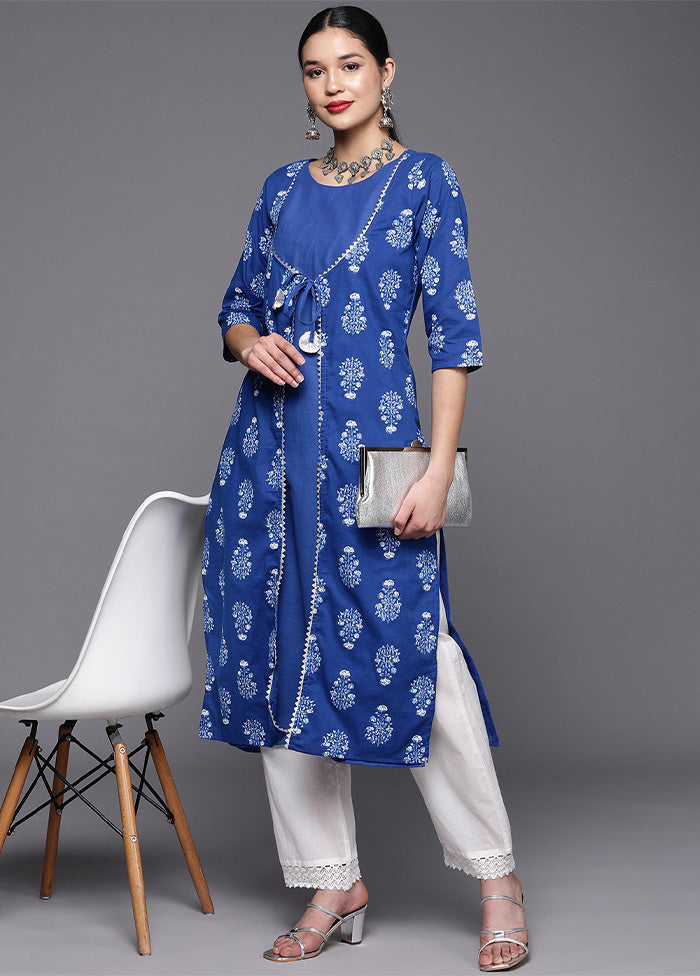 Royal Blue Pure Readymade Cotton Kurti