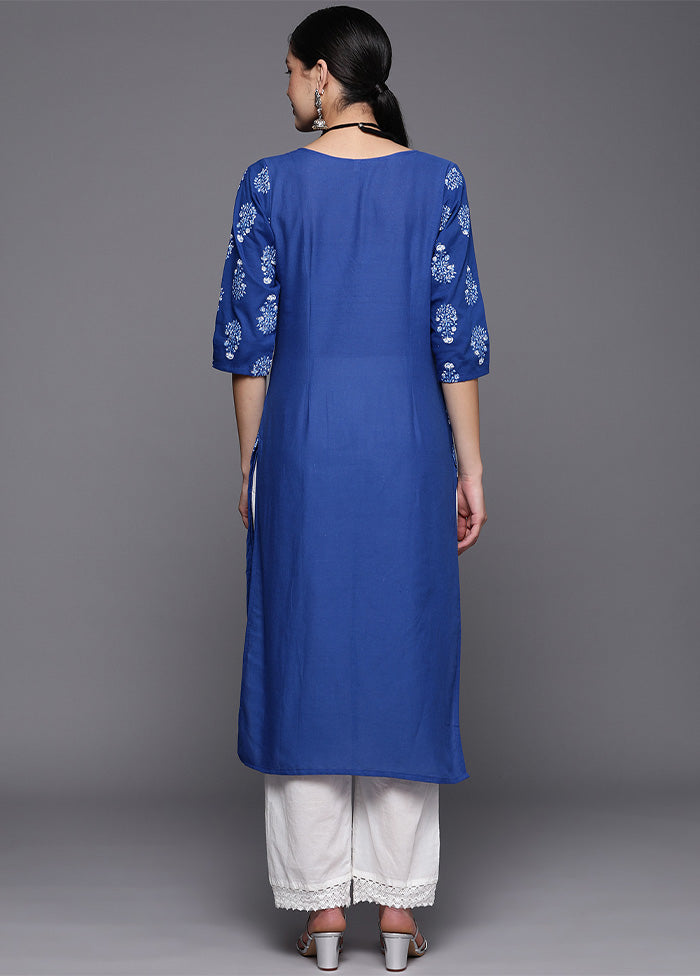 Royal Blue Pure Readymade Cotton Kurti