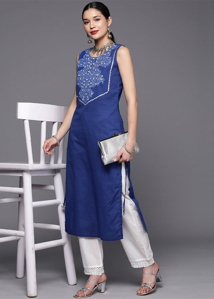 Royal Blue Pure Readymade Cotton Kurti