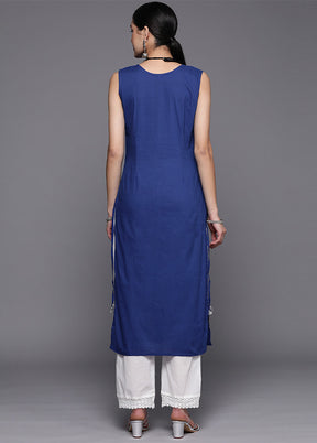 Royal Blue Pure Readymade Cotton Kurti