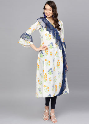 Off White Pure Readymade Cotton Kurti