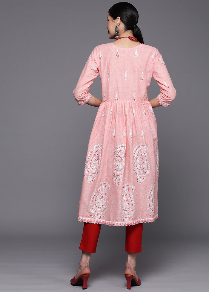 Pink Pure Readymade Cotton Kurti