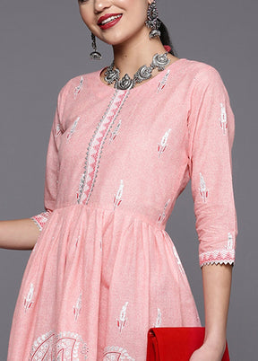 Pink Pure Readymade Cotton Kurti