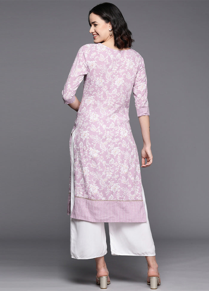 Lavender Pure Readymade Cotton Kurti