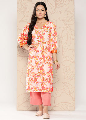 Off White Readymade Silk Kurti