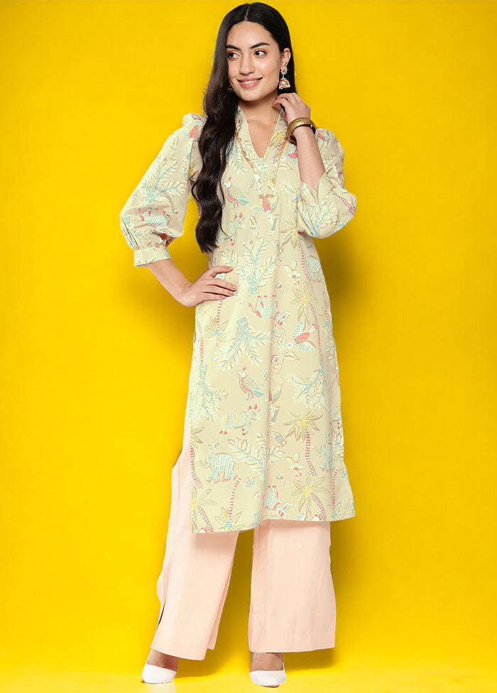 Beige Readymade Silk Kurti