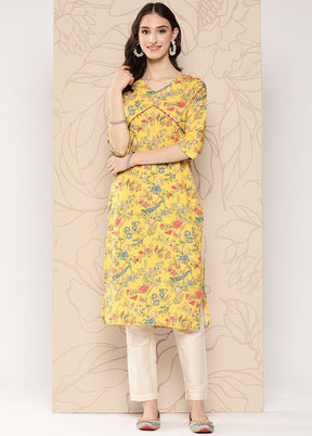 Mustard Readymade Silk Kurti