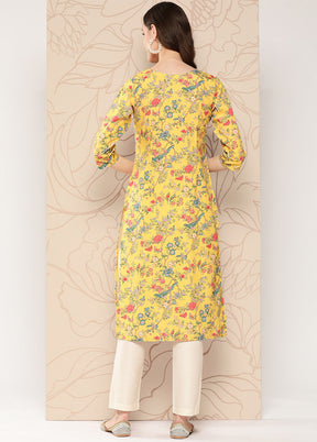 Mustard Readymade Silk Kurti