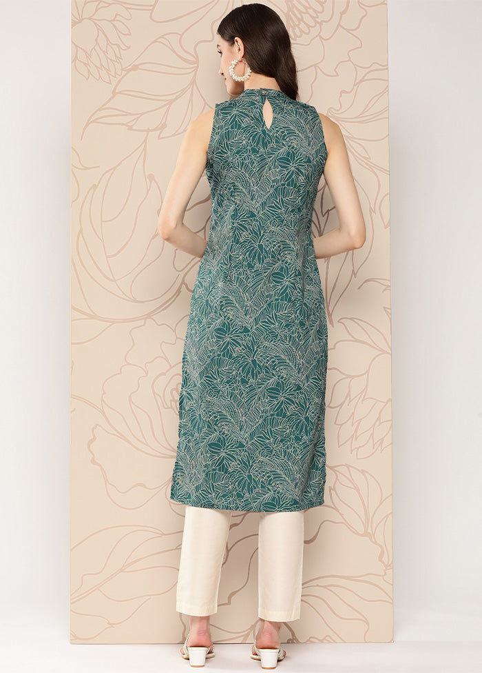 Green Readymade Silk Kurti