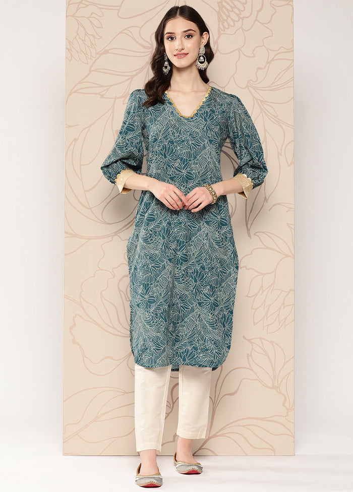 Green Readymade Silk Kurti