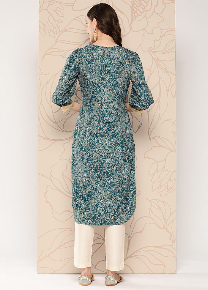 Green Readymade Silk Kurti