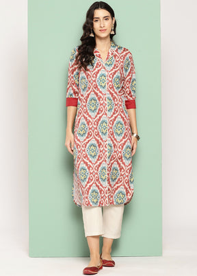 Red Readymade Silk Kurti