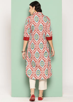 Red Readymade Silk Kurti