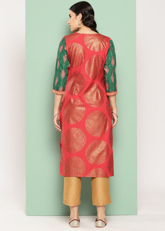 Red Readymade Silk Kurti