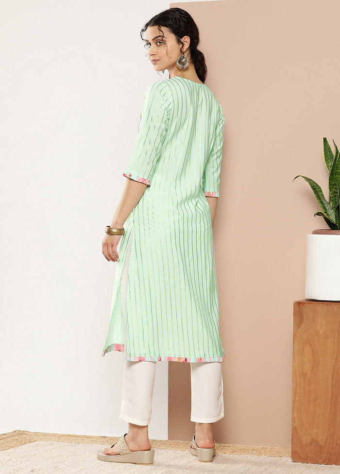 Sea Green Readymade Silk Kurti