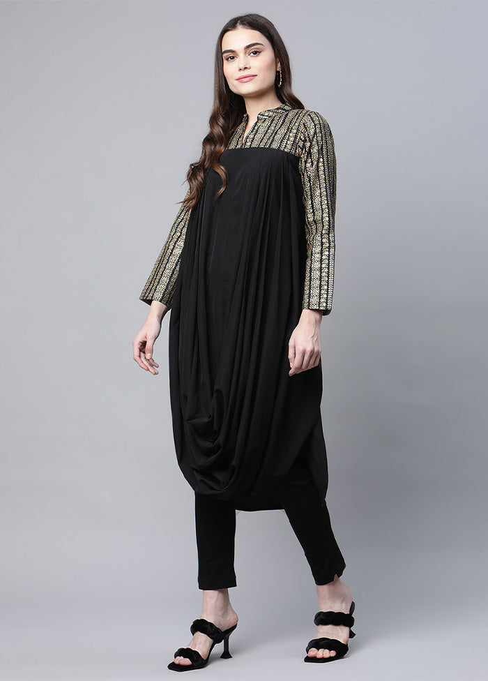 Black Readymade Polyester Kurti