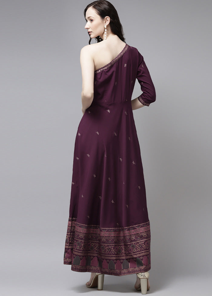 Wine Readymade Silk Kurti