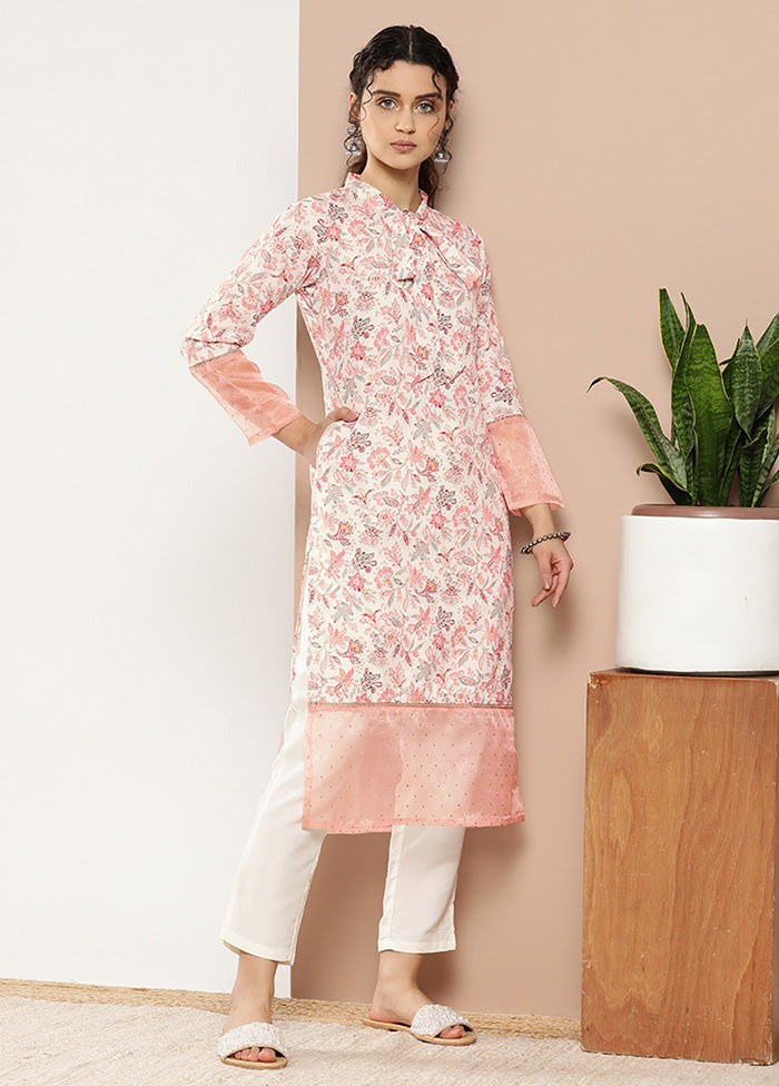 Pink Readymade Silk Kurti