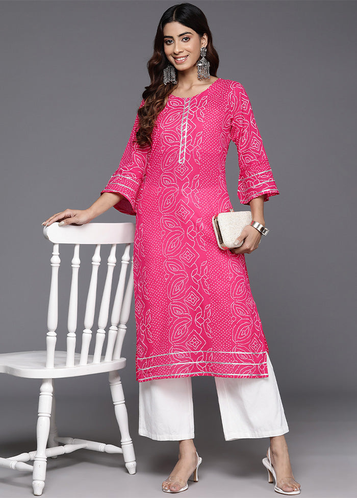 Pink Readymade Cotton Kurti