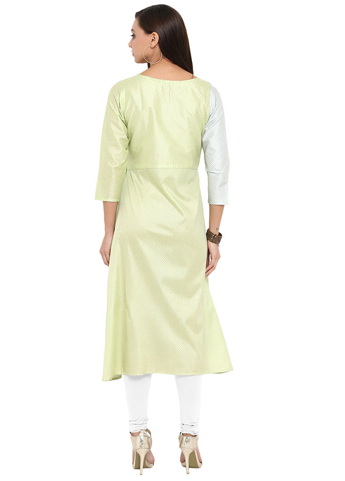 Green Readymade Silk Kurti