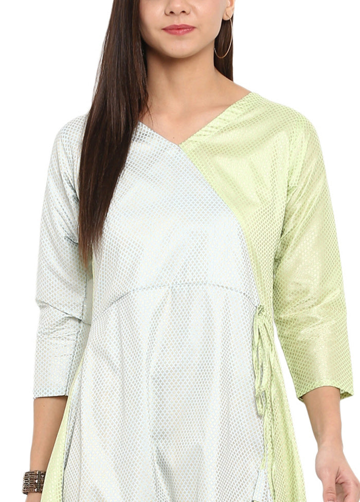 Green Readymade Silk Kurti