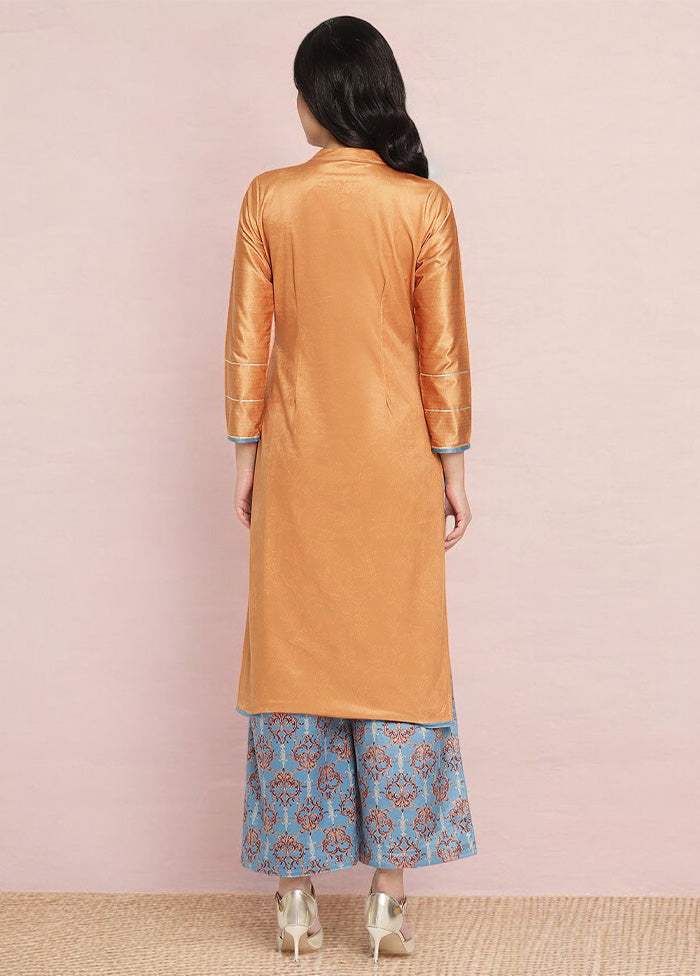 2 Pc Orange Readymade Velvet Kurti Set