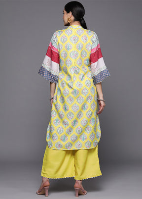 2 Pc Yellow Pure Readymade Cotton Kurti Set