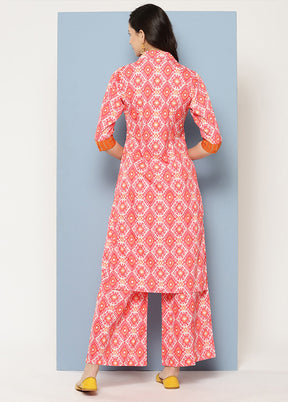 2 Pc Coral Readymade Silk Kurti Set