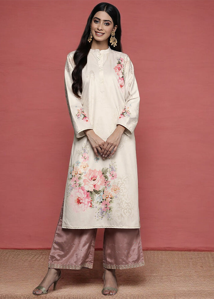 Off White Readymade Velvet Kurti