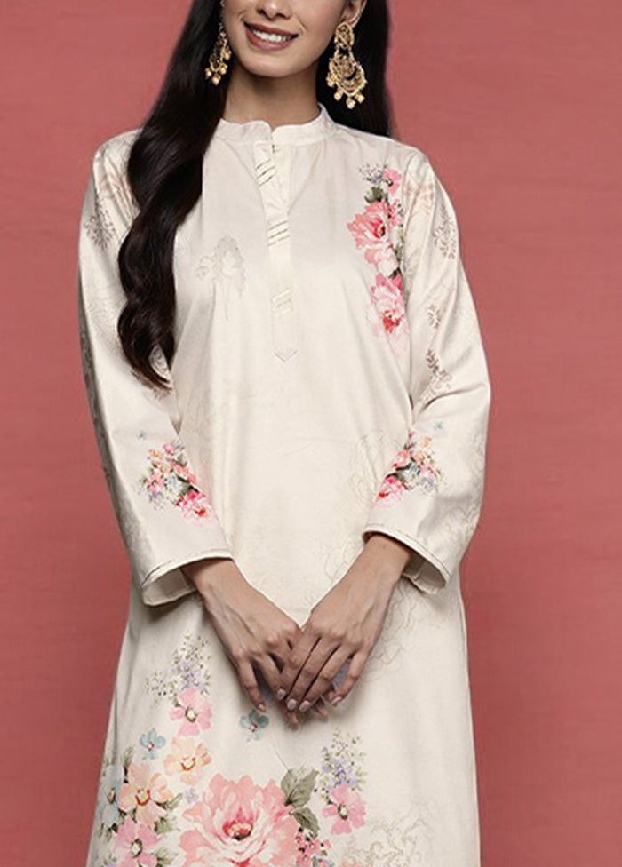 Off White Readymade Velvet Kurti