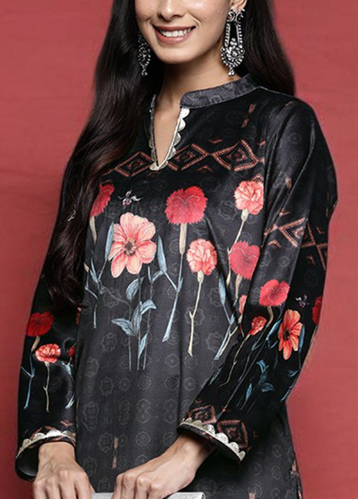 Black Readymade Velvet Kurti