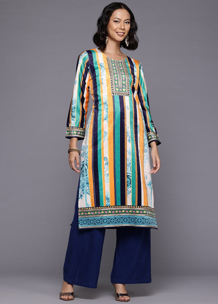 Blue Readymade Velvet Kurti