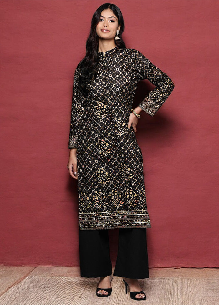 Black Readymade Velvet Kurti