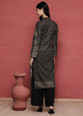 Black Readymade Velvet Kurti