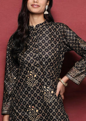 Black Readymade Velvet Kurti