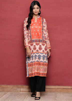 Pink Readymade Velvet Kurti